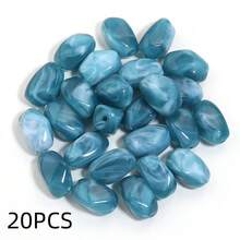 20pcs Asymmetrical Oval Acrylic Beads, Tie-Dye Colorful Mixed Beads, Vintage Brown Jewelry Making DIY Spacer Beads For Necklace, Earrings, Crafts, Phone Charms, Keychains, Accessories - Irregular Oval - View 29