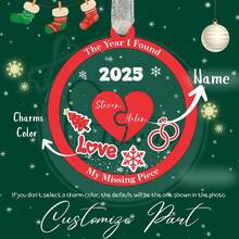 Adorno de Navidad personalizado para recién casados, rompecabezas de corazón con pieza faltante, recuerdo 2025 - Multicolor - Ver 7