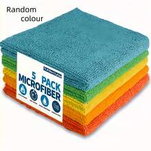 5/10 Pieces/Pack Microfiber Cleaning Cloths, 11.81" X11.81" Random Color Cleaning Cloth, AbsorbentCloth, Kitchen Cloth, Glass Cleaning Cloth Home Cleaning Multi-Color Soft Quick-Drying AbsorbentSponge Set-Kitchen,Bathroom,Home, HomeSupply Business,Kitchen Essentials,Household Essentials,Dog Bath,Car Essential - Multicolor - View 11