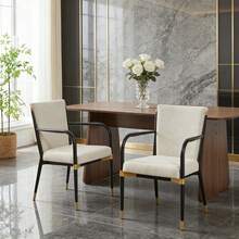 Dining Chairs - Beige + Fabric-4 - View 1
