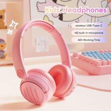 儿童无线耳机，74/85dB，可折叠，高清立体声，含3.5mm耳机线，男女皆宜，可用于学习和娱乐