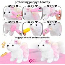 Juego de Doctor para Niñas y Niños,21 Piezas Veterinario Kit de Manualidades con Cachorro de Juguete,Herramientas para Médico con Estetoscopio y Traje de Doctor,Regalo de Juego de Médico para Niños - Beis - Ver 6