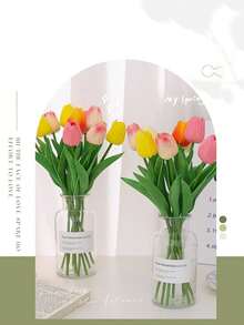 Artificial Tulips - Available In Multiple Colors, Perfect For Living Room And Dining Table Decor. Fade-Resistant Nordic Style Home Decor, Ideal For Anniversary Celebrations And Party Arrangements. Essential Gift For Valentine's Day And Mother's Day. - Multicolor - View 6