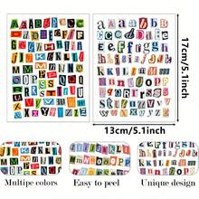 12pcs Vintage Letter Stickers, Small Ransom Letter Stickers, Suitable For Scrapbooking, Diary, Notebook, Laptop, Water Bottle, DIY Crafts, Gifts, Miscellaneous Journal - Multicolor - View 2