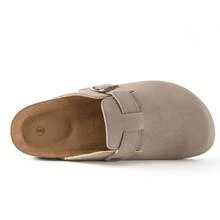 Women's Mules: Adjustable Hook-And-Loop Closed-Toe Clogs. Ultra Lightweight & Comfortable Slip-Ons For Daily Wear, Commuting & Parties. Versatile, Non-Slip & Durable Design. A Must-Have All-Season Fashion Footwear.Women's Apricot All Season Muller Shoes.Women's Suede Clogs With Buckle Closure And Rubber Sole,Apricot Leather Mules Cork Footbed Sandals Potato Shoes. - Lạc đà - Xem 4