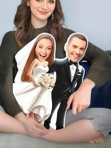 1pc Customized 3D Printed Photo Pillow, Polyester 100% Cover, Polypropylene 100% Filling, Handwash, Multipurpose, Digital Printing, Various Sizes Available - Ideal For Christmas And Halloween Gifts, Customized Photo Pillow With Unique Personalized Face Design Suitable For Birthday, Holiday, Anniversary, Home Decor, Living Room, Bedroom, Valentine's Day, Wedding Decoration, Halloween, Christmas, Thanksgiving,Machine Washable, Digital Printing - Multicolor - View 4