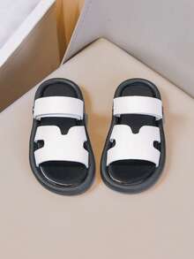 1 Pair Infant/Toddler Outdoor Soft Bottom Comfortable Sports Sandals, Dual Use As Slippers - White - View 6