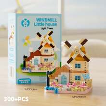 300+Pcs Micro Particle Building Blocks Windmill House Creative Theme Tree House Forest Wooden House DIY Assembly Home Decor Office Decoration Festival Gift Christmas Gift Birthday Gift New Year Gift Ornament - Multicolor - View 11