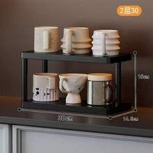 三层现代黑色储物架 - 独立式多层置物架，黑色框架，适用于厨房、浴室、卧室 - 节省空间的家居装饰收纳架，简约设计，经久耐用且易于清洁，兼具美观与实用性。非常适合展示书籍、杯子和小物件。 - 黑色 - 查看 7