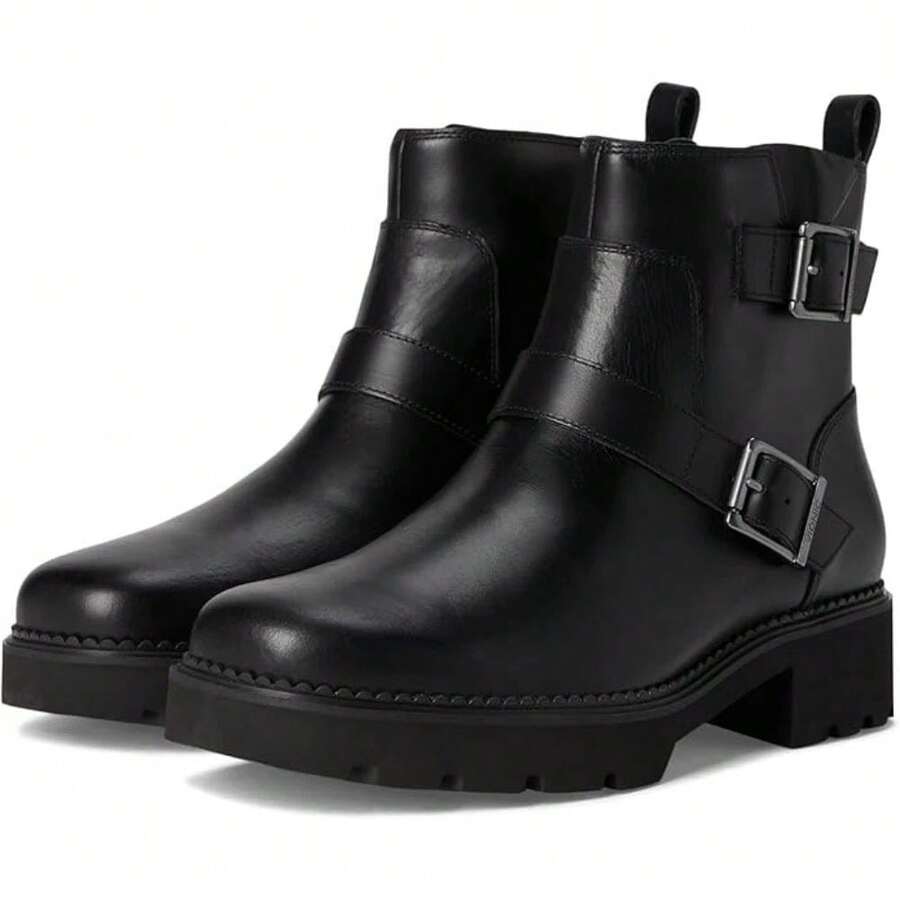 Vionic Folsom Boots Women's 7 Black Leather Side-Zipper Ankle Booties GAL1910 - 黑色 - 查看 1