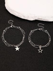 1件装不锈钢手链，简约独立Y2K风格设计，时尚优雅，品质上乘，适合女性、情侣、日常佩戴、聚会、送礼。 - 彩色 - 查看 6