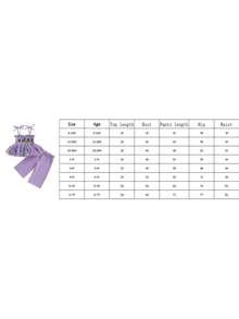 Conjunto de 2 piezas de ropa para niña con estampado de letras bordadas y dobladillo de tul, sin mangas, camisola, pantalones con cintura elástica - Morado - Ver 9