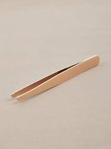Champagne Gold Stainless Steel Tweezers - Washable, Precise Tip Design For Applying False Lashes, Nail Art, Removing Fine Hairs, Eyebrow Grooming, Versatile Makeup Tool With Pearl Finish - Champagne - View 3