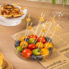 10/100pcs Fruit Toothpicks | Pink Heart Shaped Fruit Forks | Heart Shaped Cocktail Sticks | Heart Shaped Elegant Toothpicks, Suitable For Wedding, Birthday Party Appetizer Decoration, As Well As Easter And New Year Party Supplies, Holiday Toothpicks, Holiday Party Supplies, Elegant Toothpicks, Decorative Picks, Bamboo Toothpicks, Appetizer Toothpicks, Catering - Multicolor - View 11