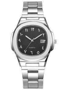 1pc Versatile Commuter High-End Quartz Wristwatch, Silver Fashionable For Teens & Young Adults, Suitable For Online Activities, Holidays, Birthday Gifts, Year-End Promotion - Silver - View 6