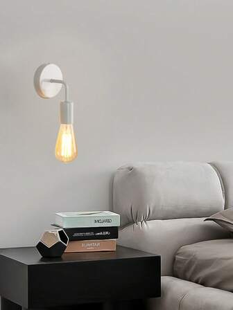 Modern minimalistisk svartvit E27-vägglampa för vardagsrum, sovrum, korridor, trappa, badrum, balkong, entré