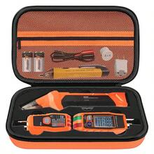 Estuche Duro para Klein Tools ET310 AC Disyuntores Finder Probador Elctrico y Kit de Herramientas 80016 y RT250 GFCI Probador de Salida y Accesorios Herramientas Elctricas Bolsa Organizadora - naranja - Ver 2