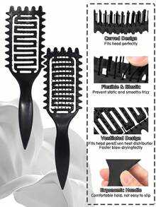 1pc Curling Hair Styling Comb, Suitable For Curly Hair, Can Comb And Shape Hairstyles For Men And Women, Reduces Pulling - Multicolor - View 11