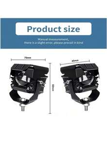 2 Pieces Auxiliary Projection Headlights With Magnifying Lens, 180W Bi-Color LED Lights, Suitable For Cars And Motorcycles. - Black - View 8