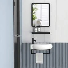 Lavabo Con Soporte De Espejo Para Colgar Toallas Para Baño - Multicolor - Ver 3