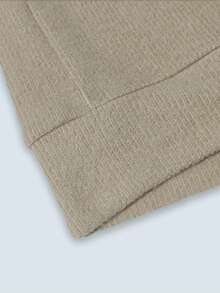 Plus-Size Women's Fashion Cartoon Kitten Holding Croissant Printed Faux Sweater Crewneck Pullover, Autumn Commuting Versatile And Slimming Top. Women's Casual Fashion Commuting Elegant Top Suitable For Autumn And Winter, Home Wear, Or Going Out. Made Of Soft And Comfortable Fabric, Machine Washable. Autumn And Winter Top, Cute Knitted Top, Elegant Winter Top, Warm Winter Top, Autumn Top. - Camel - View 5