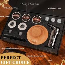 Cocktail Smoker Kit With Torch - 6 Flavors Wood Chips, 4 Metal Filters, Whiskey Smoker Infuser Kit For Bourbon Whisky Cocktail, Old Fashioned Drink Smoker Kit Gifts For Men, Dad, Husband(No Butane) - Black - View 5