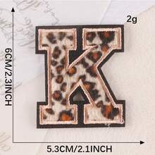 A~Z English Alphabet Letters Badge Patches,Leopard Print Applique Embroidery Iron On Stickers For Clothing,DIY Name Garment - Leopard - View 8