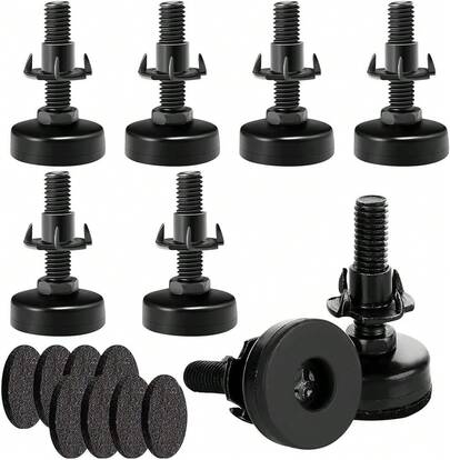 EstiloTendencia8 Piezas Niveladores De Muebles, Patas De NivelacióN De Mueble Ajustable Con Roscados De 3/8-16 Pulgadas, Base Grande Con Capacidad Para 1320 Libras, Apto Para Mesa, Silla, SofáCalidad PremiumVersióN Mejorada