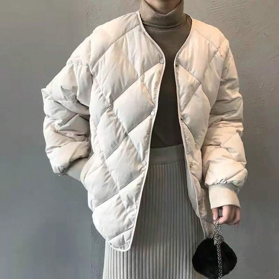 Women Outdoor Winter Coats - Beige - View 1