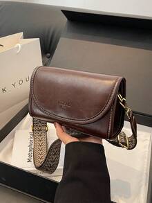 New Underarm Small Square Bag With Wide Strap, Fashionable Versatile Commuter Crossbody Bag - Coffee - View 7