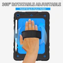 1个原装保护套，带笔槽、360°旋转手带和支架，兼容iPad 10/9/8/7/6/5/4代10.9英寸/11英寸/9.7英寸、iPad 11（A16 2025）、iPad（A16）11英寸第11代2025、Galaxy Tab A8 10.5英寸2022、iPad Pro/Air6/Air7 11英寸2018/2020/2021/2022/2024/2025、iPad Mini 6 8.3英寸、iPad Mini 7 A17 Pro 8.3英寸2024。 - 黑+天藍 - 查看 5