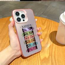 Funda de teléfono de ilustración de ojos coloridos de lujo K-Katseye de la popular banda de chicas Kpop de Corea para iPhone 17 16e 16 15 14 13 12 11 Mini Pro Max Air X XR XSMAX 8 7 Plus, cubierta trasera mate anti-caída - Colores mixtos - Ver 7