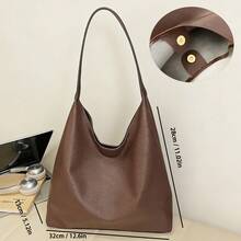 1个女士时尚单肩包，简约斜挎包，棕色PU材质单肩包，大容量，可调节肩带，适合日常、聚会、通勤等场合。 - 彩色 - 查看 12
