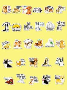 50Pcs Dog Stickers, Humorous Stickers Fun Stickers Reading Stickers Sarcastic Stickers Motivational Stickers Vinyl Waterproof For Laptop Phone Car Skateboard Water Bottles Scrapbooking Computer Journaling,School Supplies,Back To School - Multicolor - View 4