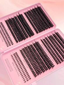 Rikuaild 638pcs Fluffy Eyelash Extension Kit, Includes 5-7mm Lower Lashes & 9-18mm High Capacity Wide Stem Lashes, Mixed D Curl (50D/60D/80D/100D), Creates Natural, Dense, Soft, Comfortable & Lightweight False Eyelashes, Long-Lasting. The Set Contains Dual Eyelash Glue, Tweezers, Lash Brush & Lash Book, Suitable For Daily, Cosplay, Date & Party Makeup. - 彩色 - 查看 5