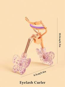 Transparent Butterfly Glitter Eyelash Curler Gift Set - Rose Gold Luxury Curler, Easy Press, Painless Curl, Long-Lasting Sunflower Lash Shaping, Makeup Artist Recommended Tool, Ideal Dreamy Makeup Gift For Women - Mauve Purple - View 5
