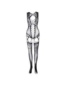 Sexy Fishnet Bodystocking Lingerie For Men, Black Hollow Sheer Seductive