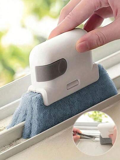 3pcs/Set Multi-Functional Door & Window Track Cleaning Brush, Handheld Crevice Brush, Groove Cleaning Brush, Suitable For Cleaning Door/Window Tracks, Crevices, Dust And Hard-To-Reach Corners, Duster, No Blind Spots