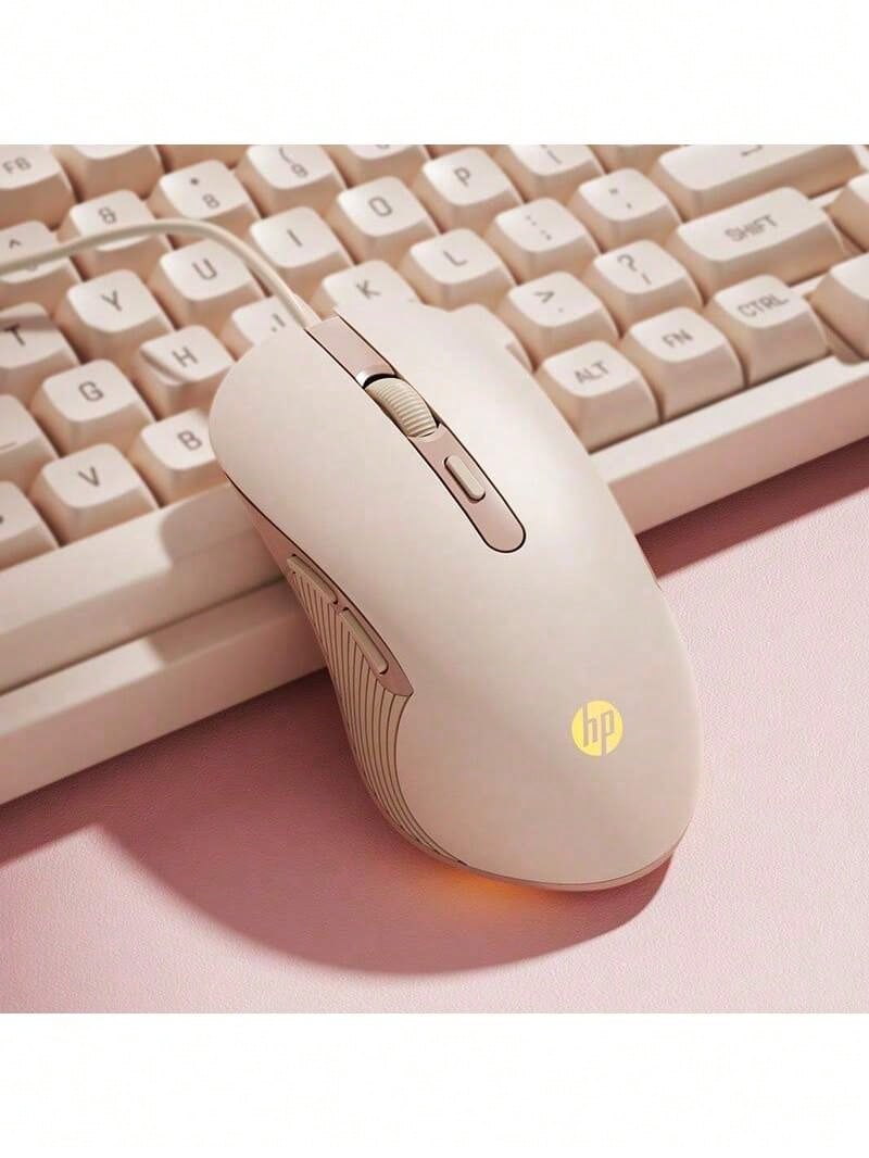 HP Mouse cu fir oficial, silențios, luminos, cu patru viteze de ajustare, pentru jocuri E-Sports, notebook, desktop, mecanic, pentru birou, computer, mouse dedicat
