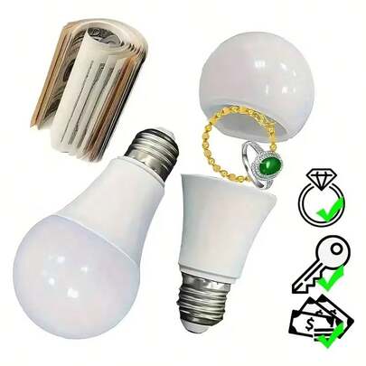Realistic Light Bulb Safe With Secret Compartment - Hidden Storage Of Cash, Jewelry And Valuable Items, Password Lock, No Battery Required, Prank Light Bulb Safe