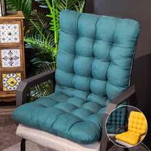 2pcs Thickened Polyester Recreational Chair Cushion - Comfortable, Soft, Washable, Straps, Full Back Support Fabric Seat Cover For Garden Furniture, Outdoor Seating, And Indoor/ Outdoor Use, Cozy Seating, Hand Washable, Christmas Gift - 綠色 - 查看 2