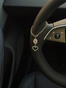 1pc Steering Wheel Decor, 15cm Adjustable Length, Minimalist, Cute, Creative Rosary Beads Car Pendant Accessory, Unique Fashion Car Hanging Decoration