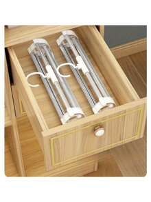 2个装可折叠裤架，白色 - PP材质衣柜收纳架，衣橱整理架，多层设计，适用于牛仔裤、打底裤和休闲裤，家用或零售节省空间的收纳方案，节省空间的衣架 | 多功能衣架 | 结构坚固耐用，带衣钩 - 白色 - 查看 2