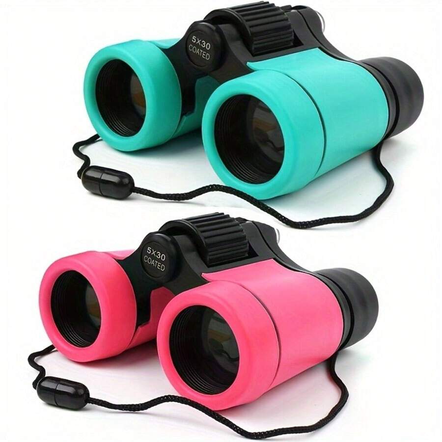 2pcs Shock-Proof Binoculars Toy Set, Binoculars For Boys Girls Bird Watching Education Learning Hunting Hiking Birthday Gift - Multicolor - View 1