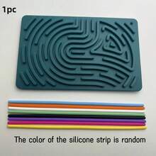1pc Sensory Activity Stress Relief Board, Adult Double-Sided Silicone Fidgeting Toy | Quiet, Tidy, Relieve Anxiety, ADHD And Autism | Portable Travel Bag And 10 Ropes | Suitable For Teenagers Over 14 Years Old, Silicone Breathable Toy, Creative Toy, Relieve Stress, Christmas Preferred Gift (Accessory Color Random) - Multicolor - View 9