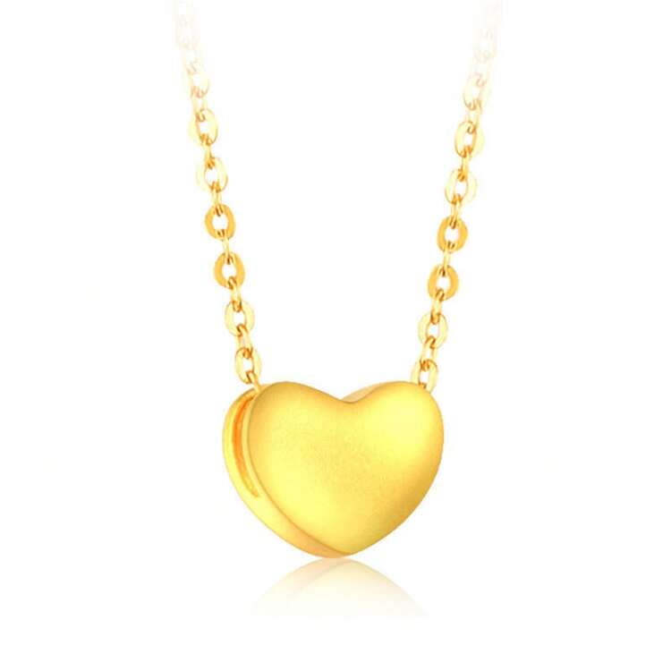 Collar de corazón en forma de corazón de joyería para mujeres chapado en oro, regalo de San Valentín Qixi - oro - Añade 2