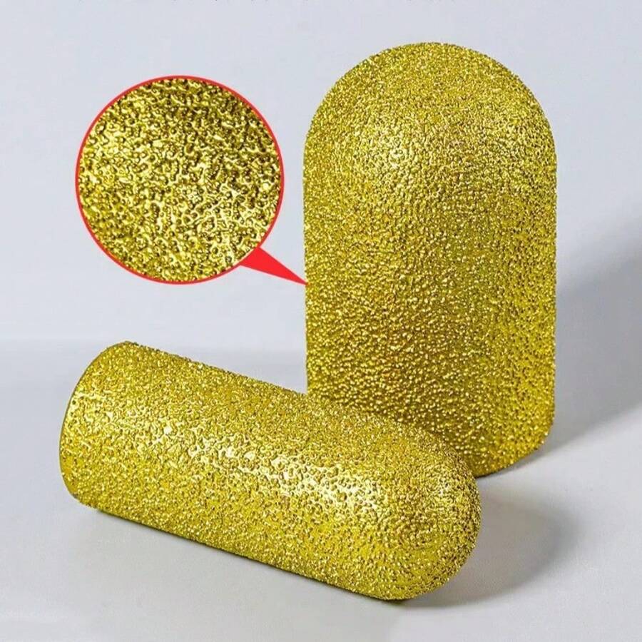 M10/14 金刚石钎焊 20/30mm 回水砂轮指形铣刀修整磨料圆头用于修整石英石 - 金色 - 查看 1