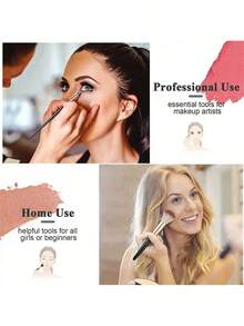 14件套专业化妆刷套装，便携旅行套装，包含腮红刷、粉底刷、眼影刷、散粉刷、眉刷，尼龙刷毛，ABS手柄，适合初学者和化妆爱好者，尤其适合旅行，是圣诞节或情人节的绝佳礼物。 - 綠色 - 查看 9