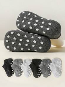 6 piezas/12 piezas Calcetines antideslizantes para bebé, aptos para todas las estaciones, calcetines para niños pequeños