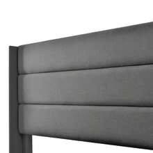Storage Bed, Upholstered Bed, Hydraulic Double Bed 140x200cm, Wooden Slatted Base, Bed With Metal Slatted Base, Linen, Grey - Grey - View 5